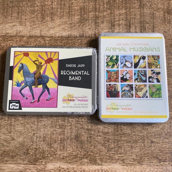 Bundle/Lot of 2 Animal and Music Based Puzzles Pomegranate Puzzles 100 Pieces